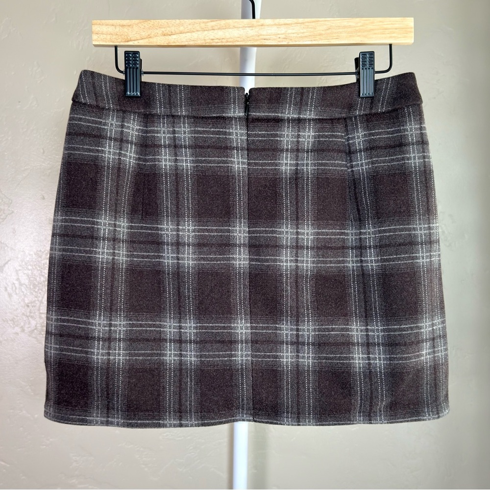 Plaid Mini Skirt w/ Built in Shorts Medium Commense Skort Brown - Picture 6 of 9